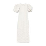 ROTATE Birger Christensen Ivory Rotate Klänning - Elegant Stil Beige, ...