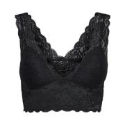 ONLY Svart Spets Bralette V-ringning Black, Dam