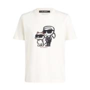 Karl Lagerfeld T-shirt Ikon Sketch White, Dam