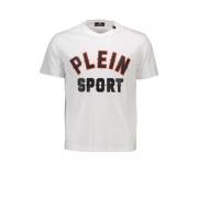 Plein Sport Enkel vit T-shirt med dynamiska detaljer White, Herr