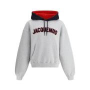 Jacquemus Grå Melange Baseball Hoodie Gray, Herr