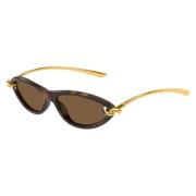 Bottega Veneta Cat Eye Solglasögon i Havana Tortoise Brown, Unisex