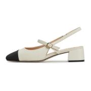 Cesare Gaspari Slingback Block Heels Pumps Marisol - Ivory Beige, Dam