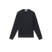 Stone Island Navy Blue Crewneck Waffle Sweatshirt Blue, Herr