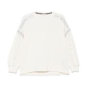 Liu Jo Vit Crew Neck Tröja Ribbad Beige, Dam