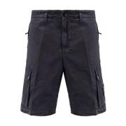 Stone Island Bomull Bermuda Shorts med Logotyp Patch Blue, Herr