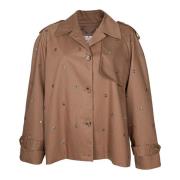 Golden Goose Kristallstenar Bomullstrenchcoat Brown, Dam