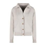 Bottega Veneta Gyllene Knut Ull Cardigan Kvinnor Gray, Dam