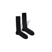 Emporio Armani Örn Logo Crew Socks 2 Pack Black, Herr