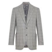 Canali Silke/Ull Blazer med 2 Knappar Gray, Herr