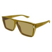 Saint Laurent Gula platta topp solglasögon Yellow, Unisex