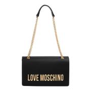 Love Moschino Stilig Crossbody-väska med Justerbar Rem Black, Dam