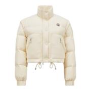 Moncler Konvertibel Pufferjacka Offwhite Beige, Dam