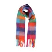 Pieces Regnbåge Rutig Frans Scarf Multicolor, Dam