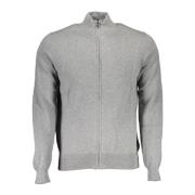 North Sails Grå Zip-Up Cardigan med Broderat Logotyp Gray, Herr