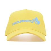 Dsquared2 Sliten bomulls Maple Leaf keps Yellow, Unisex