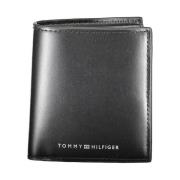 Tommy Hilfiger Svart Läder Plånbok Bifold Män Black, Herr