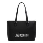 Love Moschino Stilig Tote Bag med dragkedja Black, Dam