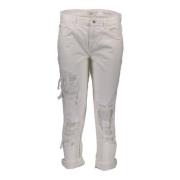 Guess Vita Denim Damjeans Distressed Logo White, Dam