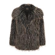 Cesare Gaspari Faux Fur &amp; Shearling Jackets Brown, Dam