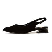 Cesare Gaspari Slingback Ballerinas - Svart Mocka Black, Dam