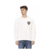 AUTOMOBILI LAMBORGHINI Crewneck Sweatshirt med Logo Print White, Herr