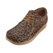 Nature Footwear Anna Sko Suede Print Brown, Dam