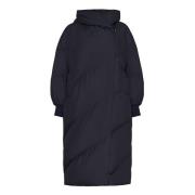 Cesare Gaspari Oversized Hood Quilted Puffer Coat - Grå Gray, Dam