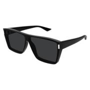 Saint Laurent Svart Flat Top Solglasögon Black, Unisex