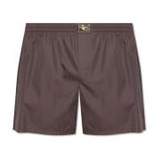 Dolce & Gabbana Shorts med logotypapplikation Brown, Herr