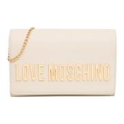 Love Moschino Stilfull bokstav axelväska Beige, Dam