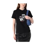 Karl Lagerfeld T-shirt Ikon Sketch Black, Dam