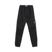 Stone Island Svarta Cargo Joggingbyxor med Fickor Black, Herr