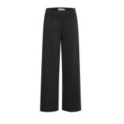 ICHI Svarta Wide Leg Byxor Black, Dam