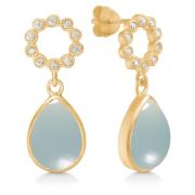 Frk. Lisberg Klassiska Aqua Chalcedon Drop Örhängen Yellow, Dam