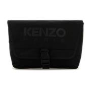 Kenzo Svart canvas bältesväska Black, Herr