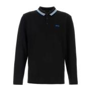 Boss Svart Piquet Polo Skjorta Black, Herr