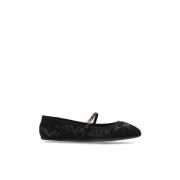 Dolce & Gabbana Satin balettlägenheter Black, Dam