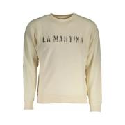 La Martina Elegant Sweatshirt med Vitt Logotryck Beige, Herr