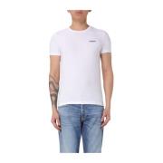 Dondup Stretch Bomull Jersey T-shirt med Bröstlogo White, Herr