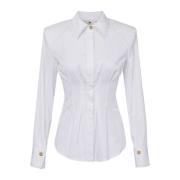 Elisabetta Franchi Vit Bomullsatin Skjorta White, Dam