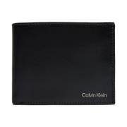 Calvin Klein Svart Slät Tri-Fold Plånbok Black, Herr