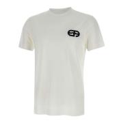 Emporio Armani Vit Bomull T-shirt med Logobroderi White, Herr