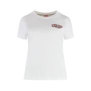 Kenzo Räfflad crew-neck T-shirt i bomull White, Dam