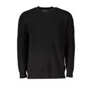 Calvin Klein Svart Bomull Crewneck Tröja Black, Herr