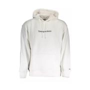 Tommy Hilfiger Vit Bomullshoodie med Logobroderi White, Herr