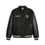 PUMA Vintage Varsity Jacket Cotton Parka Black, Herr