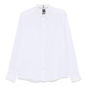 Hugo Boss Linneknapp-nedskjorta, vanlig passform White, Herr