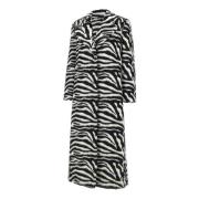 ROTATE Birger Christensen Zebra Animalier Pony Hair Coat Black, Dam