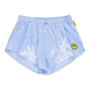 BARROW shorts i popeline 3D Palm Print Blue, Dam